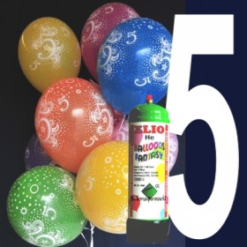 Riesenzahl „5“ Luftballon – 100 Cm Hoch, Mit Donut & Eis-Motiv, Für Geburtstag & Party