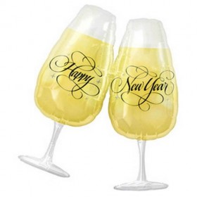 Hochzeit Helium Sektglas Folienballon Flasche Champagner Verlobung Einweihung 