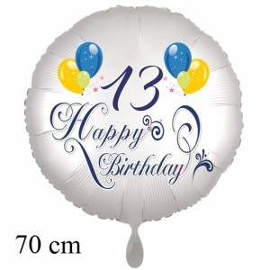 Latex-Luftballons Zum 13. Geburtstag – Glitzer Schwarz & Silber, 6er-Pack, 30 Cm