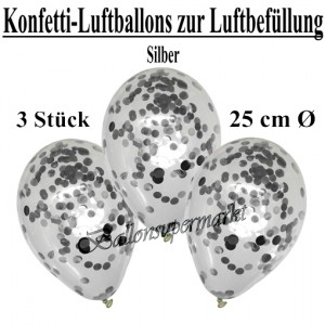 NEU Luftballon Konfetti tranparent Durchsichtig Black 6 Stk 