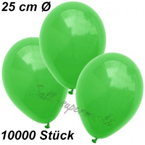25 Luftballons Metallic Grün, Ca. 27 Cm, Aus Naturlatex, Für Helium Oder Luft, EU-Ware