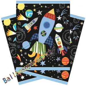 8 Mitgebseltüten "Weltraum" für Kindergeburtstag und Mottopartys 23cm x 18cm 