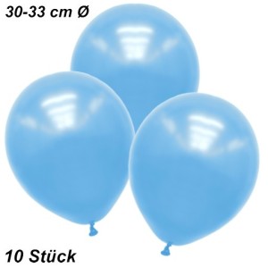 Premium Metallic Luftballons, Babyblau, 30-33 cm, 10 Stück