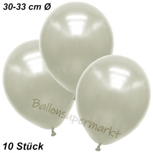 Premium Metallic Luftballons, Elfenbein, 30-33 cm, 10 Stück