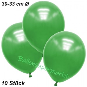 Premium Metallic Luftballons, Grün, 30-33 cm, 10 Stück