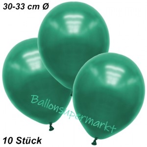 Premium Metallic Luftballons, Malachitgrün, 30-33 cm, 10 Stück