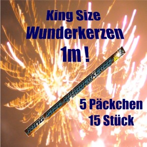 Wunderkerzen King Size, 1 m, 15 Stueck,5 Pakete