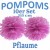 Pompoms, Pflaume, 25 cm, 10er Set