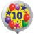 Luftballon aus Folie mit Helium, 10. Geburtstag, Sterne und Luftballons