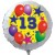 Luftballon aus Folie mit Helium, 13. Geburtstag, Sterne und Luftballons