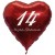 14. Geburtstag, roter Herzluftballon aus Folie, 61 cm groß, mit Helium