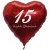 15. Geburtstag, roter Herzluftballon aus Folie, 61 cm groß, mit Helium