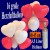 Mini-Set Ballons Helium, 16 Herzluftballons 40 cm mit Ballongasflasche, Weiß und Rot