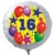 Luftballon aus Folie mit Helium, 16. Geburtstag, Sterne und Luftballons