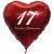17. Geburtstag, roter Herzluftballon aus Folie, 61 cm groß, mit Helium