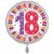 Luftballon aus Folie, 18. Geburtstag, Happy Birthday, weiss, ohne Helium
