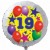 Luftballon aus Folie mit Helium, 19. Geburtstag, Sterne und Luftballons
