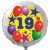 Luftballon aus Folie mit Helium, 19. Geburtstag, Sterne und Luftballons