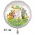 Dschungel-Tiere-Luftballon zum 2. Geburtstag, 43 cm, mit Ballongas