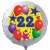 Luftballon aus Folie mit Helium, 22. Geburtstag, Sterne und Luftballons