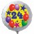 Luftballon aus Folie mit Helium, 24. Geburtstag, Sterne und Luftballons