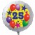 Luftballon aus Folie mit Helium, 25. Geburtstag, Sterne und Luftballons