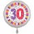 Luftballon aus Folie, 30. Geburtstag, Happy Birthday, weiss, ohne Helium