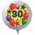 Luftballon aus Folie mit Helium, 30. Geburtstag, Sterne und Luftballons