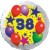 Luftballon aus Folie, 38. Geburtstag, Luftballons und Sterne Zahl 38, ohne Helium
