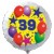 Luftballon aus Folie mit Helium, 39. Geburtstag, Sterne und Luftballons