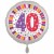Luftballon aus Folie, 40. Geburtstag, Happy Birthday, weiss, ohne Helium