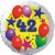 Luftballon aus Folie, 42. Geburtstag, Luftballons und Sterne Zahl 42, ohne Helium