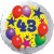 Luftballon aus Folie, 43. Geburtstag, Luftballons und Sterne Zahl 43, ohne Helium