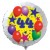 Luftballon aus Folie mit Helium, 44. Geburtstag, Sterne und Luftballons