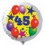 Luftballon aus Folie mit Helium, 45. Geburtstag, Sterne und Luftballons