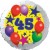 Luftballon aus Folie, 45. Geburtstag, Luftballons und Sterne Zahl 45, ohne Helium