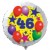 Luftballon aus Folie mit Helium, 46. Geburtstag, Sterne und Luftballons