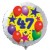 Luftballon aus Folie mit Helium, 47. Geburtstag, Sterne und Luftballons