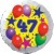 Luftballon aus Folie, 47. Geburtstag, Luftballons und Sterne Zahl 47, ohne Helium