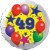 Luftballon aus Folie, 49. Geburtstag, Luftballons und Sterne Zahl 49, ohne Helium