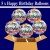 5 Geburtstags-Luftballons Happy Birthday Balloons, Holografisch, inklusive Helium