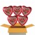 5 rote Herzluftballons, "Zur Rosenhochzeit herzlichste Glückwünsche!" , inklusive Helium