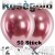 Chrome Luftballons Roségold, 30 cm Ø, 50 Stück
