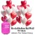 Helium- Einwegbehälter mit 50 Herzballons Hochzeit  ROT/WEISS
