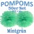 Pompoms, Mintgrün, 25 cm, 50er Set