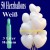 Midi-Set 2/1B, 50 weiße Herzluftballons mit Helium / inkl. Rückporto