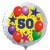 Luftballon aus Folie mit Helium, 50. Geburtstag, Sterne und Luftballons