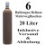 6 Ballongas Helium 20 Liter Flaschen