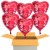 6 rote Herzluftballons zur Hochzeit, Hochzeitsringe, Alles Gute zur Hochzeit, inklusive Helium