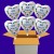 6 weiße Herzluftballons, "60 Jahre" Diamantene Hochzeit, inklusive Helium